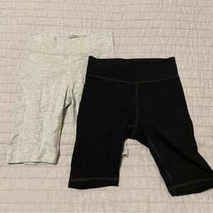 NWOT Set of 2 Organic Cotton Biker Shorts - Black & Light Grey XS
